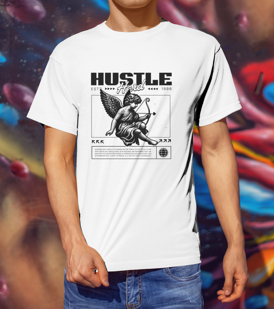 Hustle Hard Angel EST 1998 T-Shirt