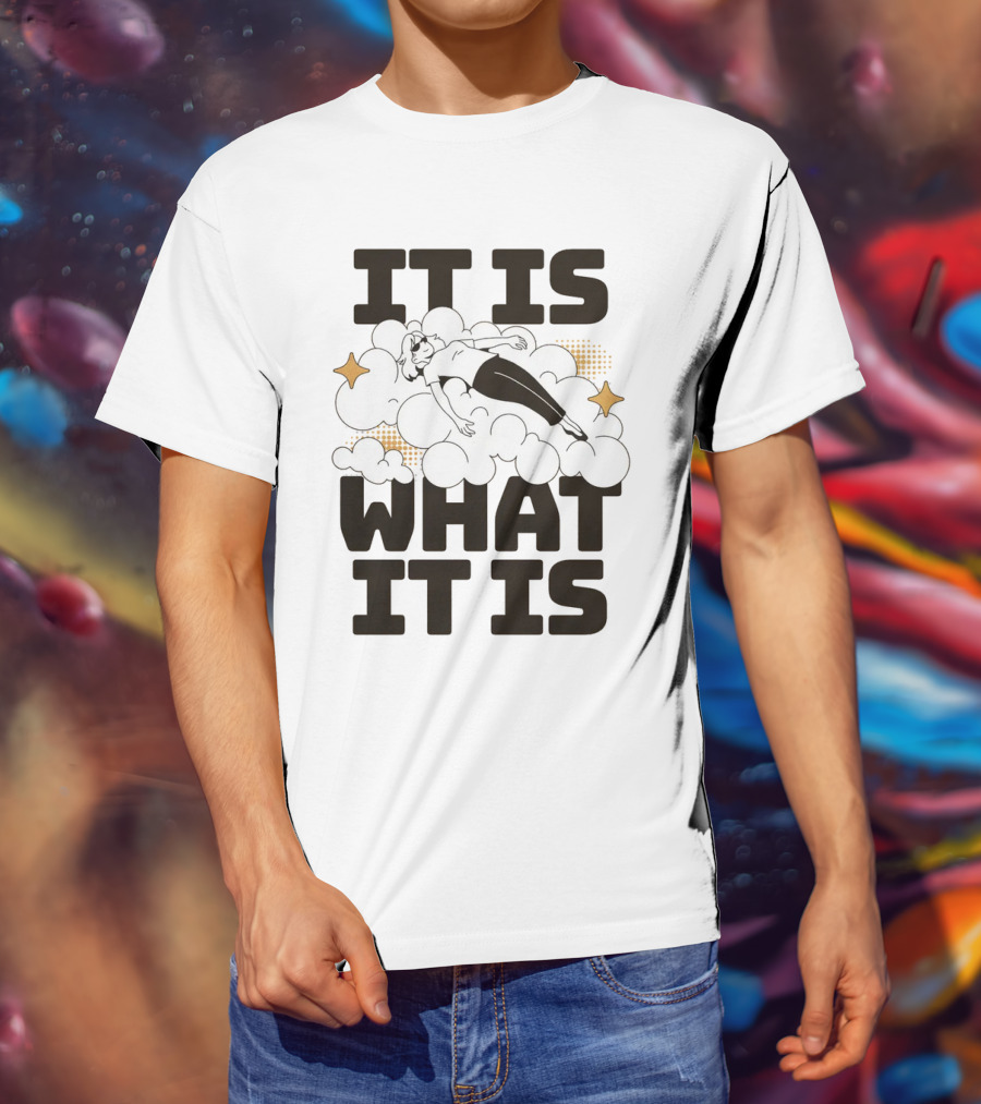 IT IS WHAT IT IS Clouds And Stars Relaxed Figure T-Shirt