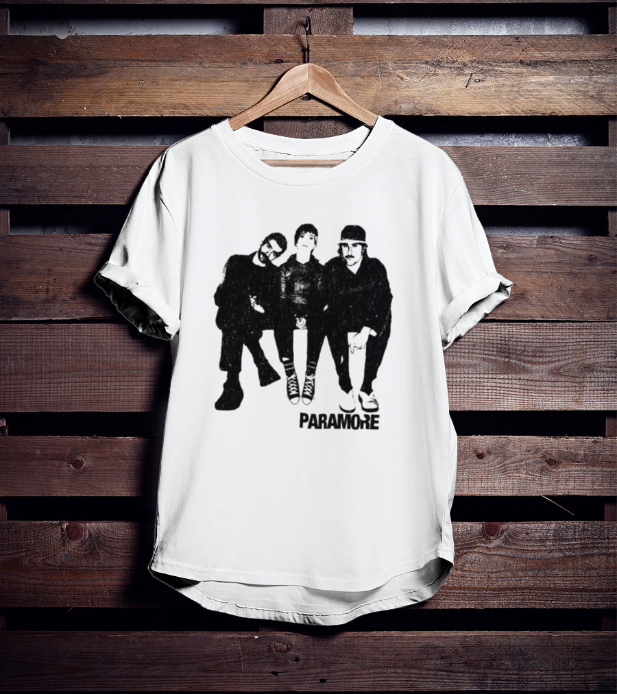 Paramore Music Group Trio Black And White Photo Boyfriend Fit Girls T-Shirt