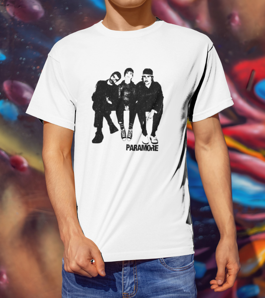 Paramore Music Group Trio Black And White Photo Boyfriend Fit Girls T-Shirt