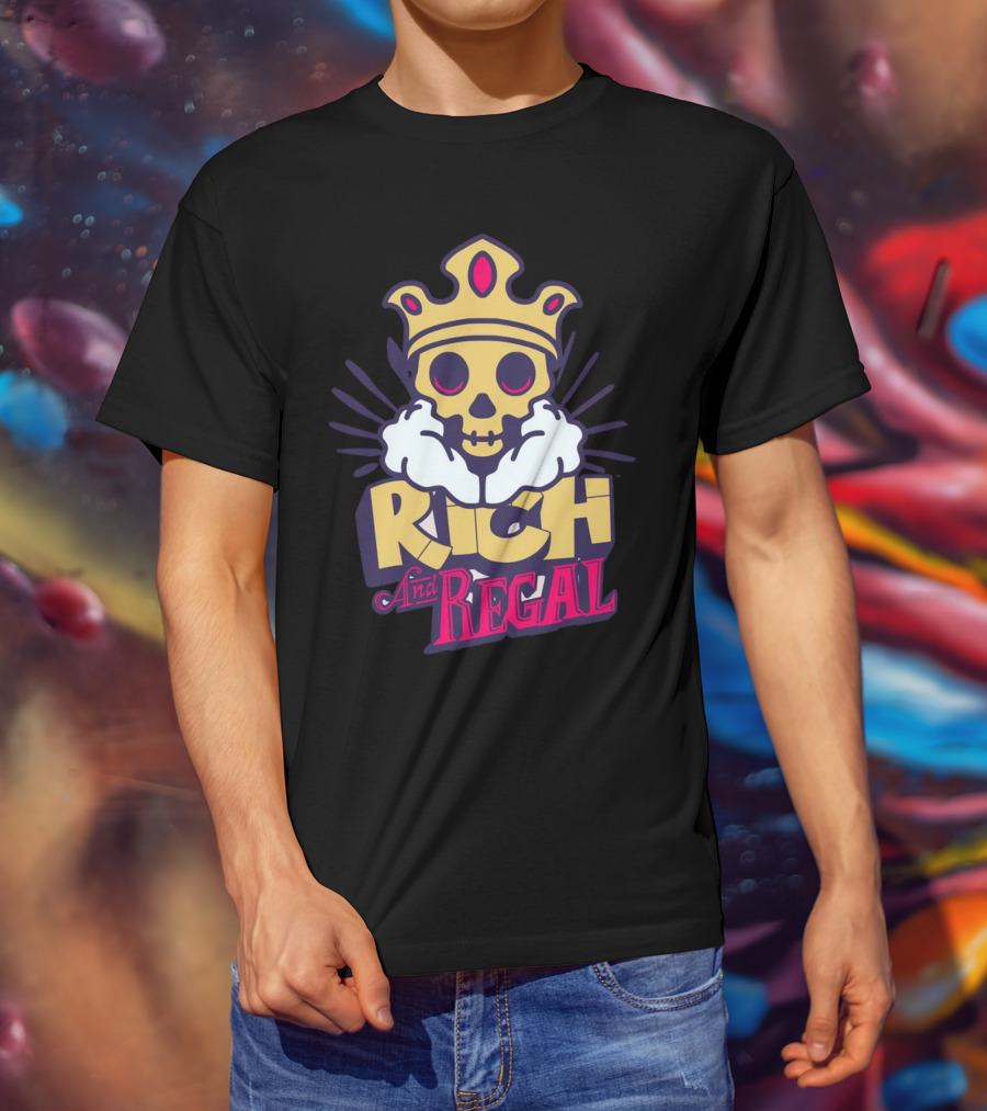 Rich And Regal Skull With Crown Icon T-Shirt