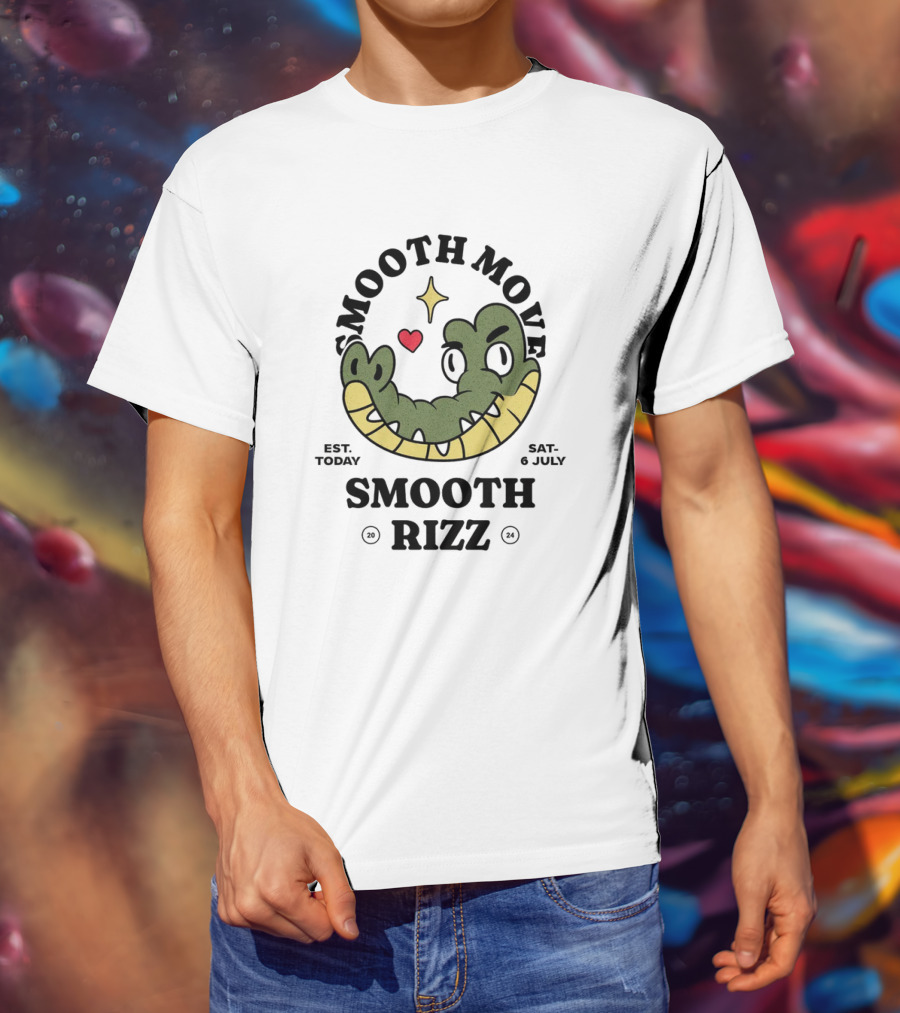 Smooth Move Smooth Rizz Crocodile Heart Est. Today Sat. 6 July T-Shirt