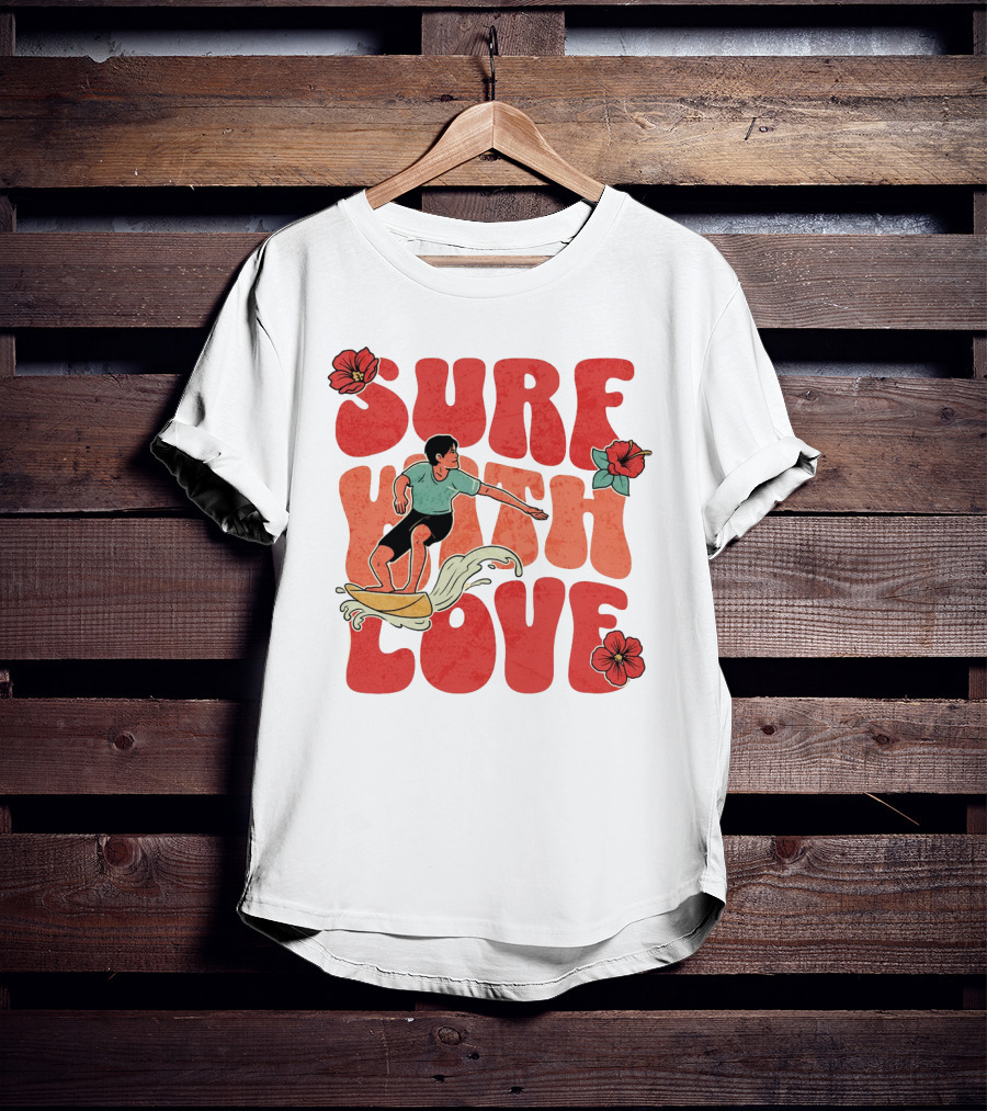 Surf With Love Hibiscus Wave Rider T-Shirt