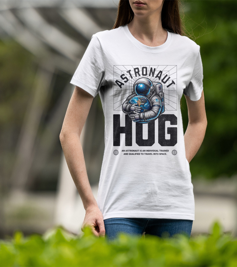 Astronaut Hug Earth Embrace Space Travel Qualification T-Shirt