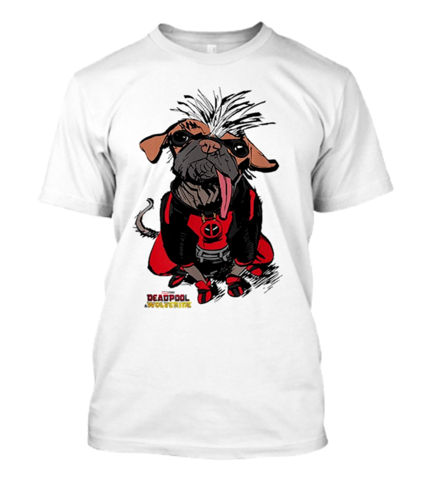 Retro 70 Wolverine Sketchy Dogpool Comic T-Shirt