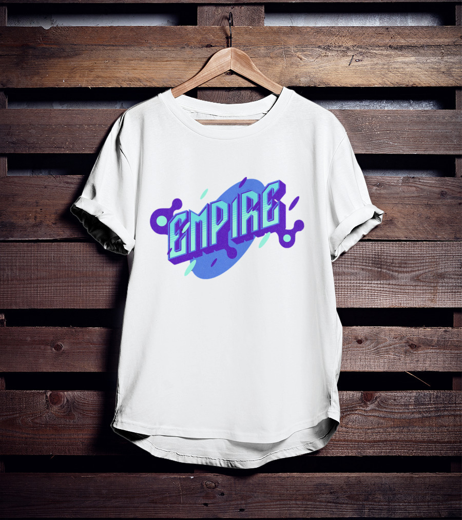 Empire Bold Neon Blue Purple T-Shirt