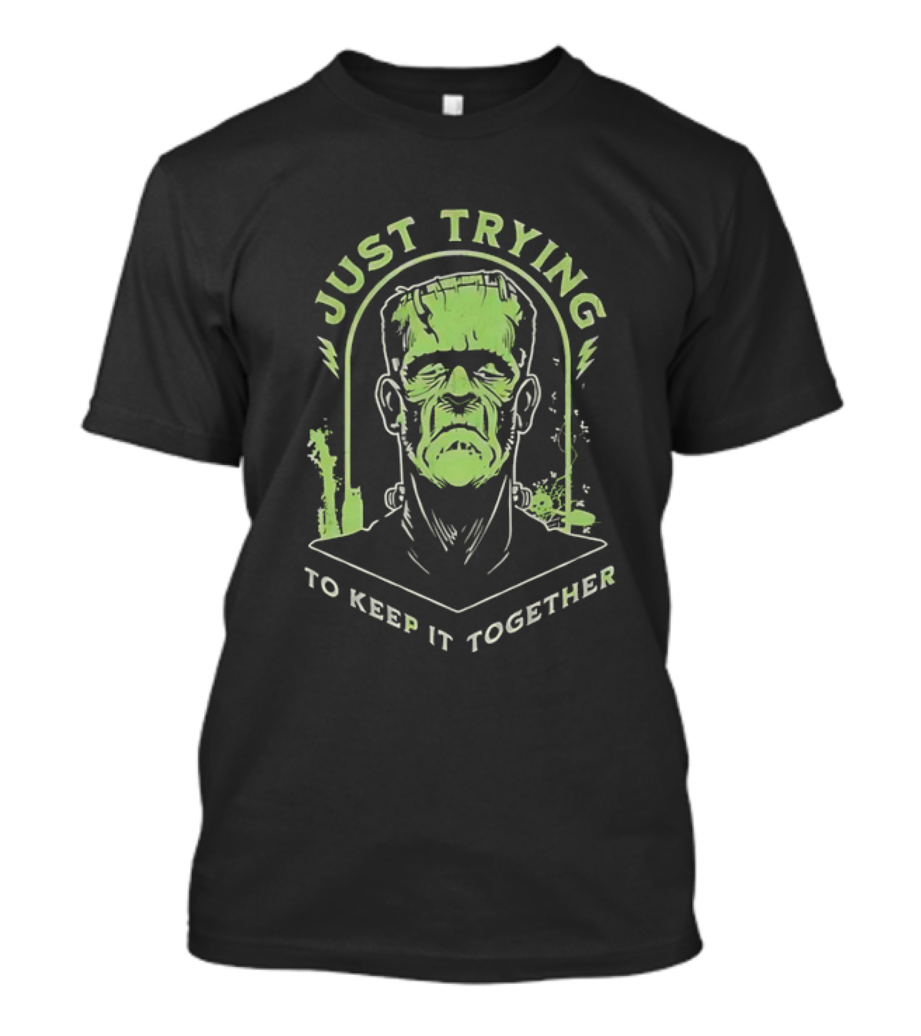 Frankenstein Just Trying To Keep It Together Retro Vintage Horror T-Shirt