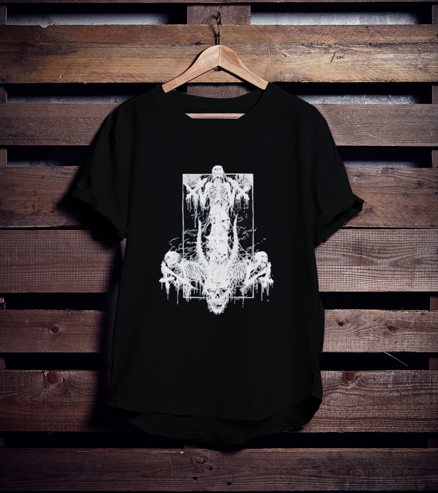 Riddickart X Spencer’s Black Unholy Skeleton Dripping Gothic T-Shirt