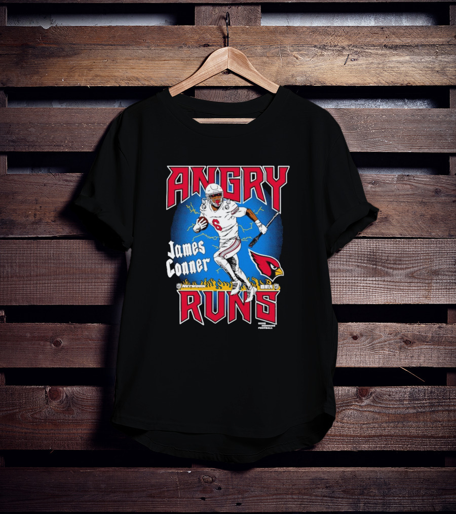 James Conner Angry Runs Arizona Cardinals NFLPA Good Morning Football T-Shirt