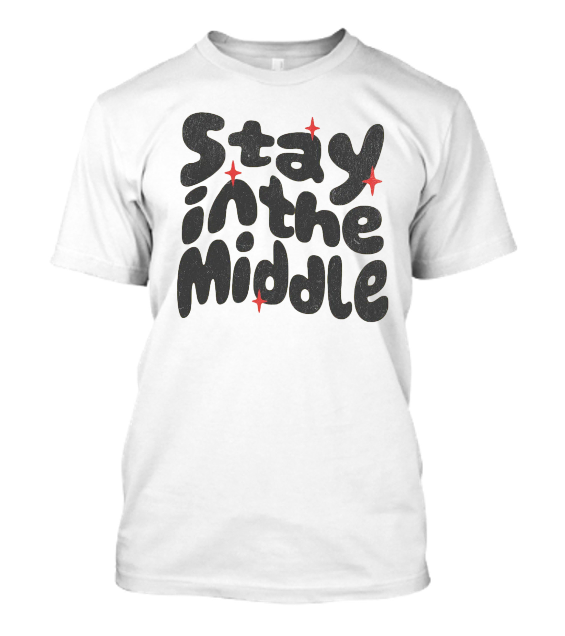 Stay In The Middle With Red Spark Accents T-Shirt