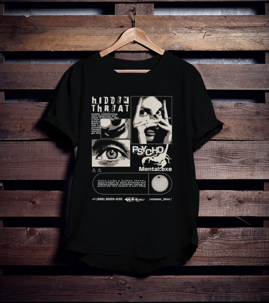Hidden Threat Psycho Mental .exe Unseen Behavior T-Shirt