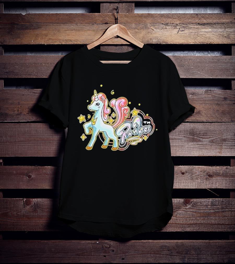 Ranboo TM Unicorn With Stars And Pink Mane T-Shirt