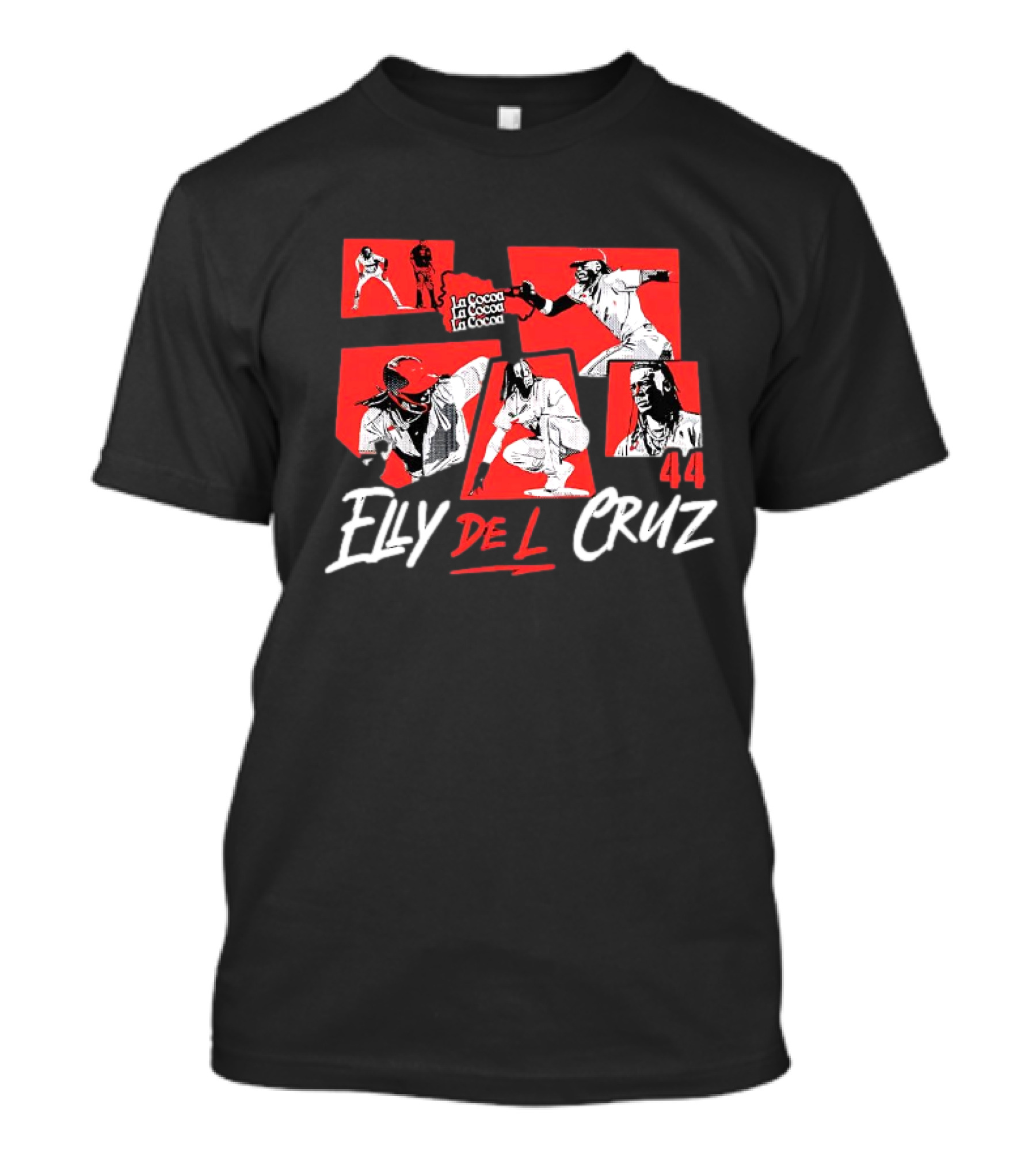 Elly De La Cruz La Cocoa 44 Cincinnati Reds Baseball T-Shirt