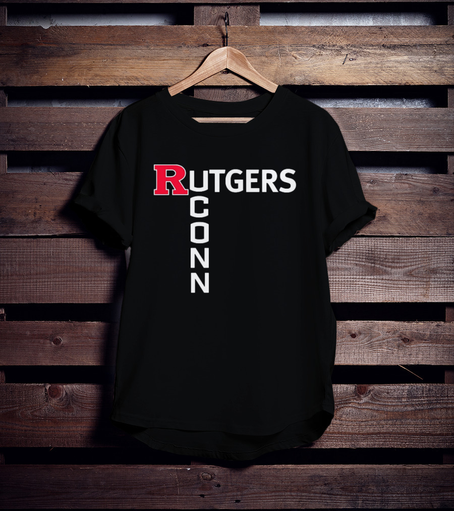 Rutgers Scarlet Knights UConn Huskies Vertical Textblock T-Shirt