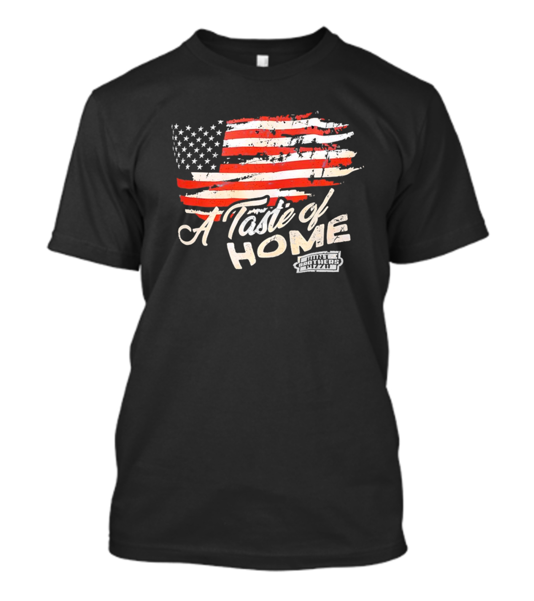 USA Flag A Taste Of Home Johnny Carino's Pizza T-Shirt