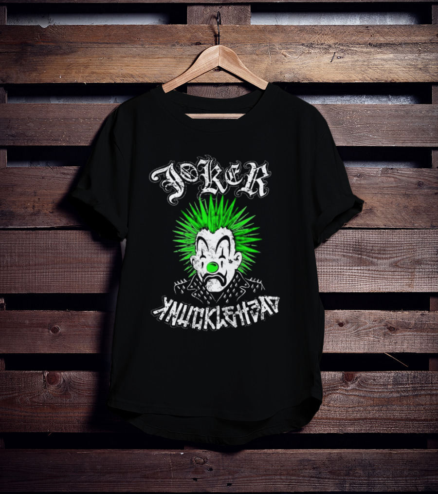 Joker Knucklehead Punk Clown Green Mohawk T-Shirt