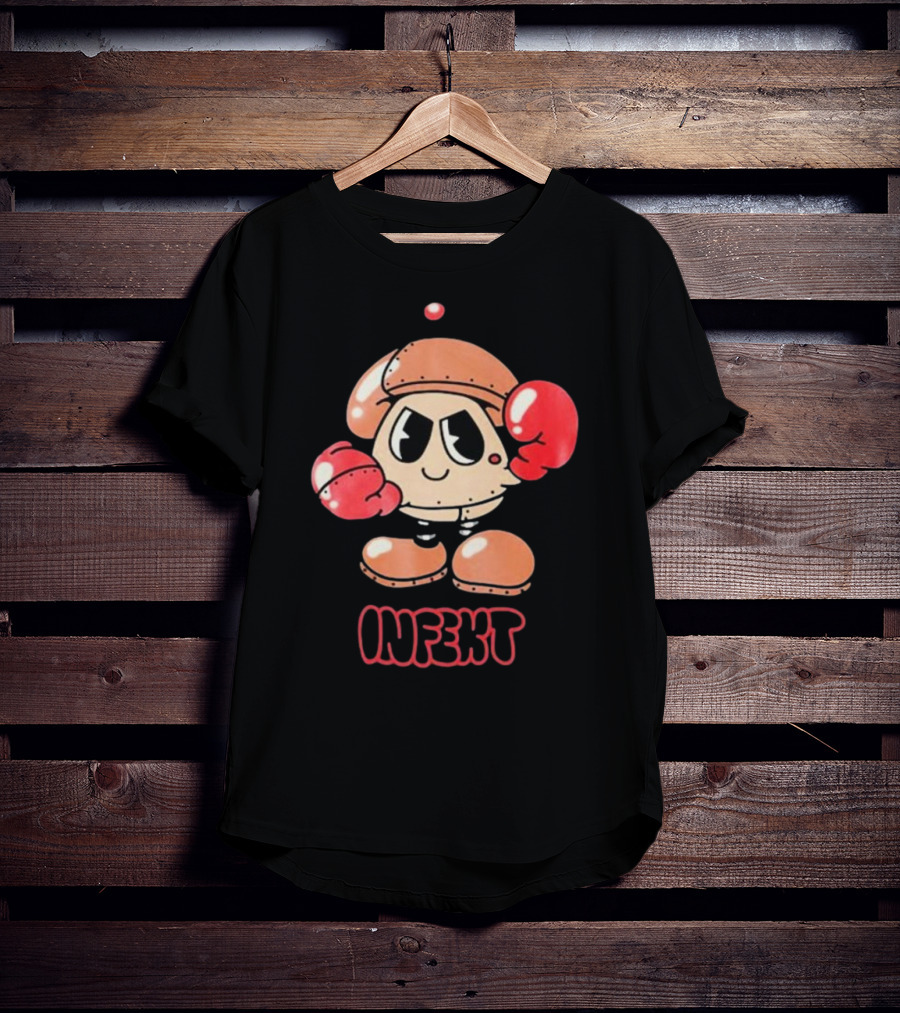 INFEKT Shrobo Cartoon Character With Boxing Gloves T-Shirt