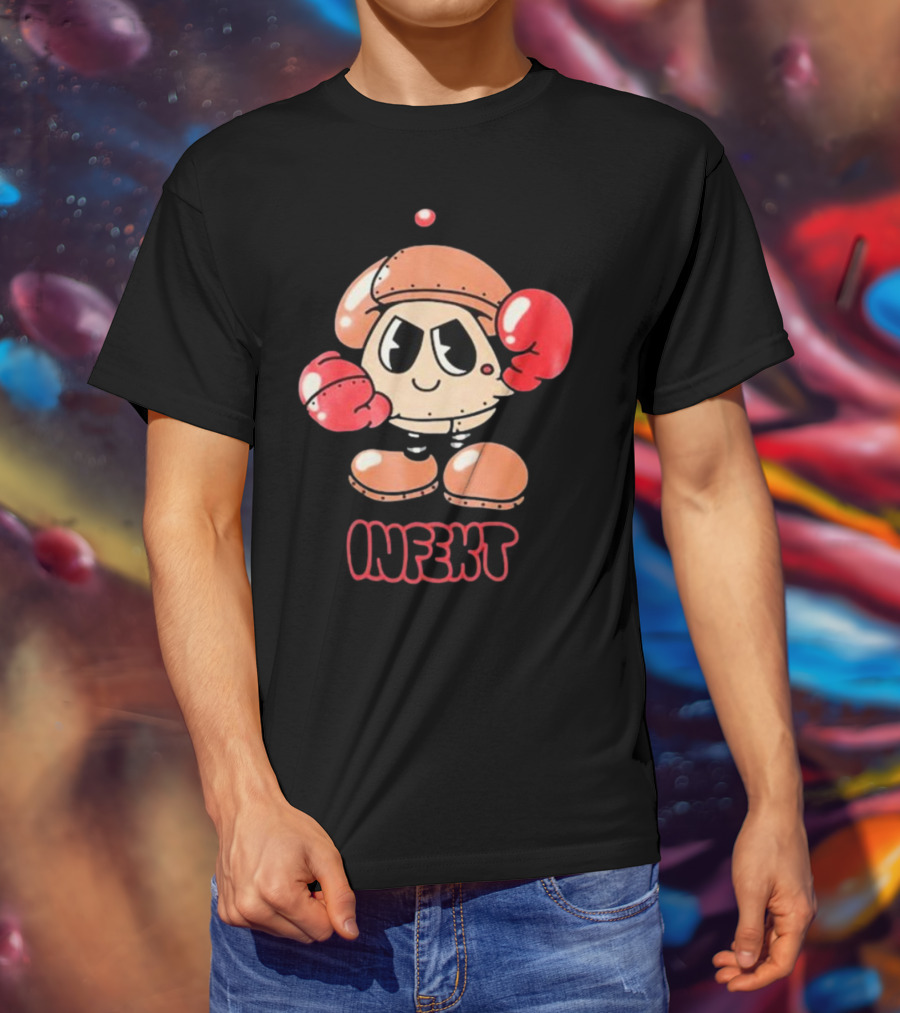 INFEKT Shrobo Cartoon Character With Boxing Gloves T-Shirt