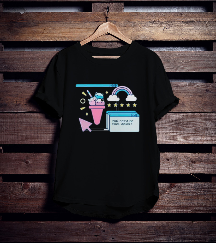 You Need To Cool Down Pastel Computer Icon With Rainbow And Star Elements T-Shirt