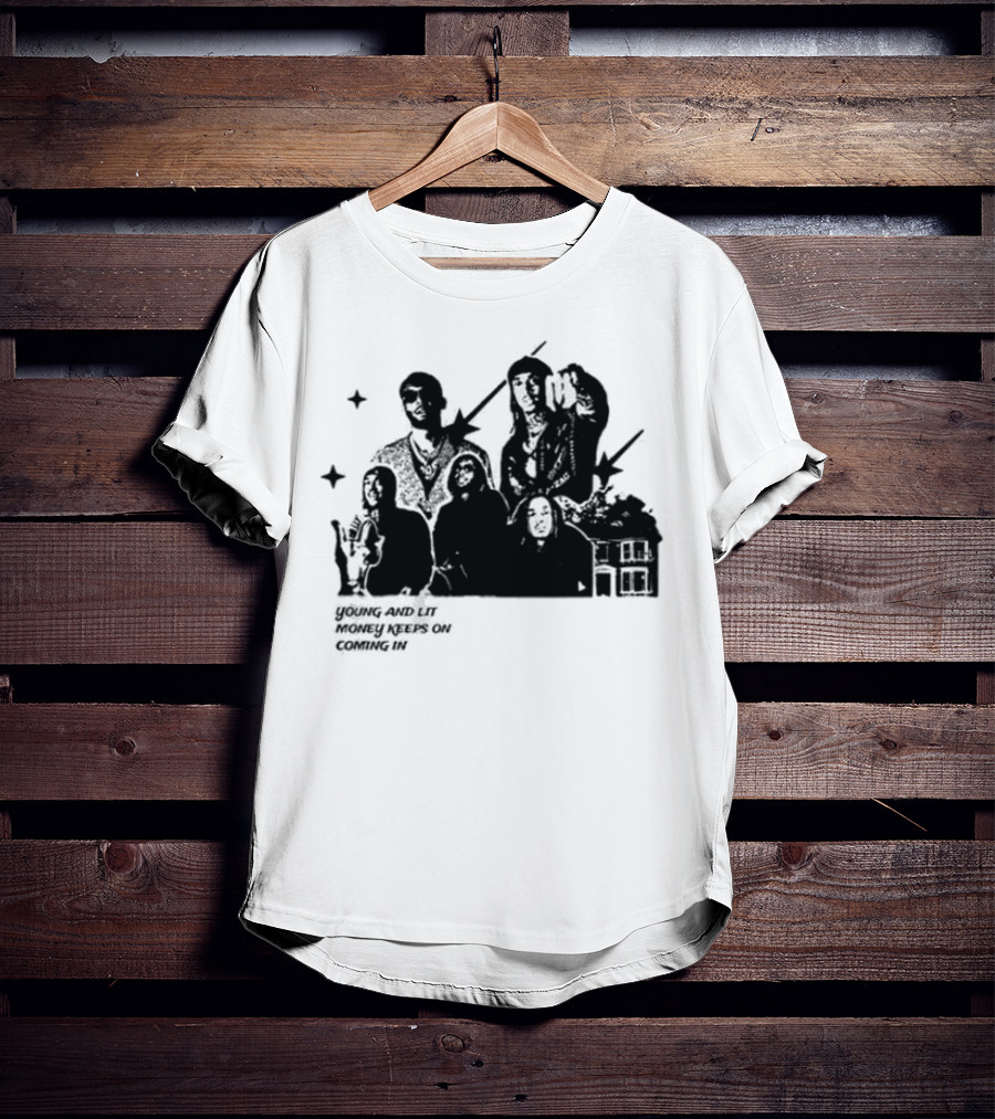 Young And Lit Money Keeps On Coming In Star Group Portrait House T-Shirt