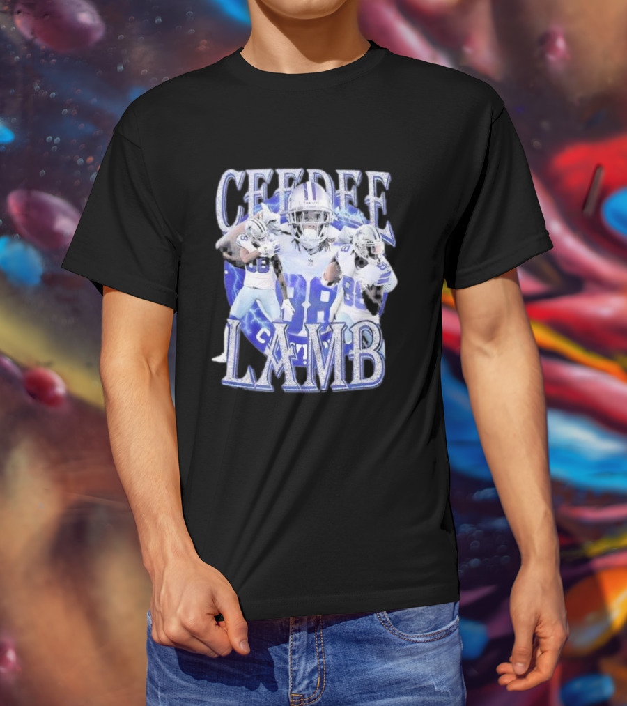 Ceedee Lamb Vintage 90s Retro Football Star Graphics T-Shirt