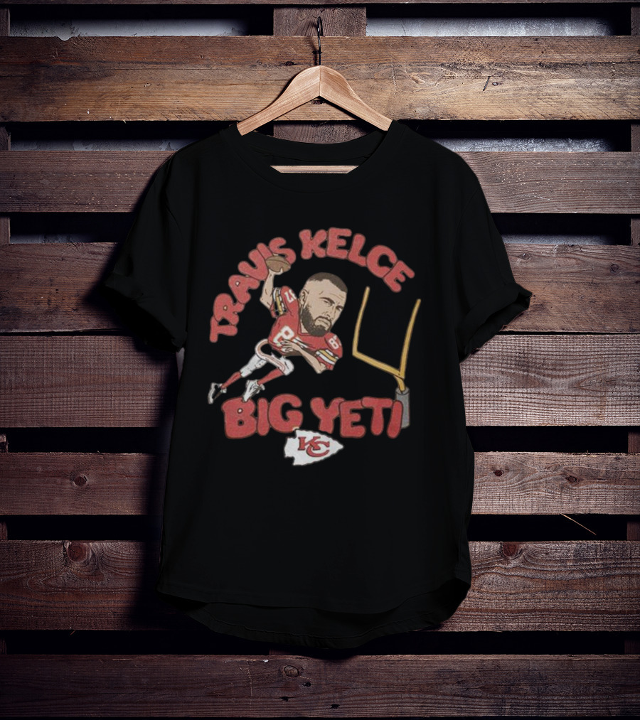 Travis Kelce Big Yeti Chiefs Football Goalpost T-Shirt