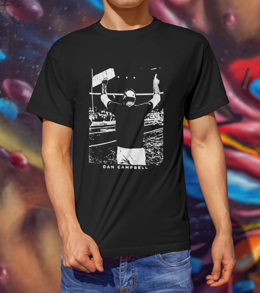 Dan Campbell Detroit Lions Celebratory Gesture Majestic Threads T-Shirt