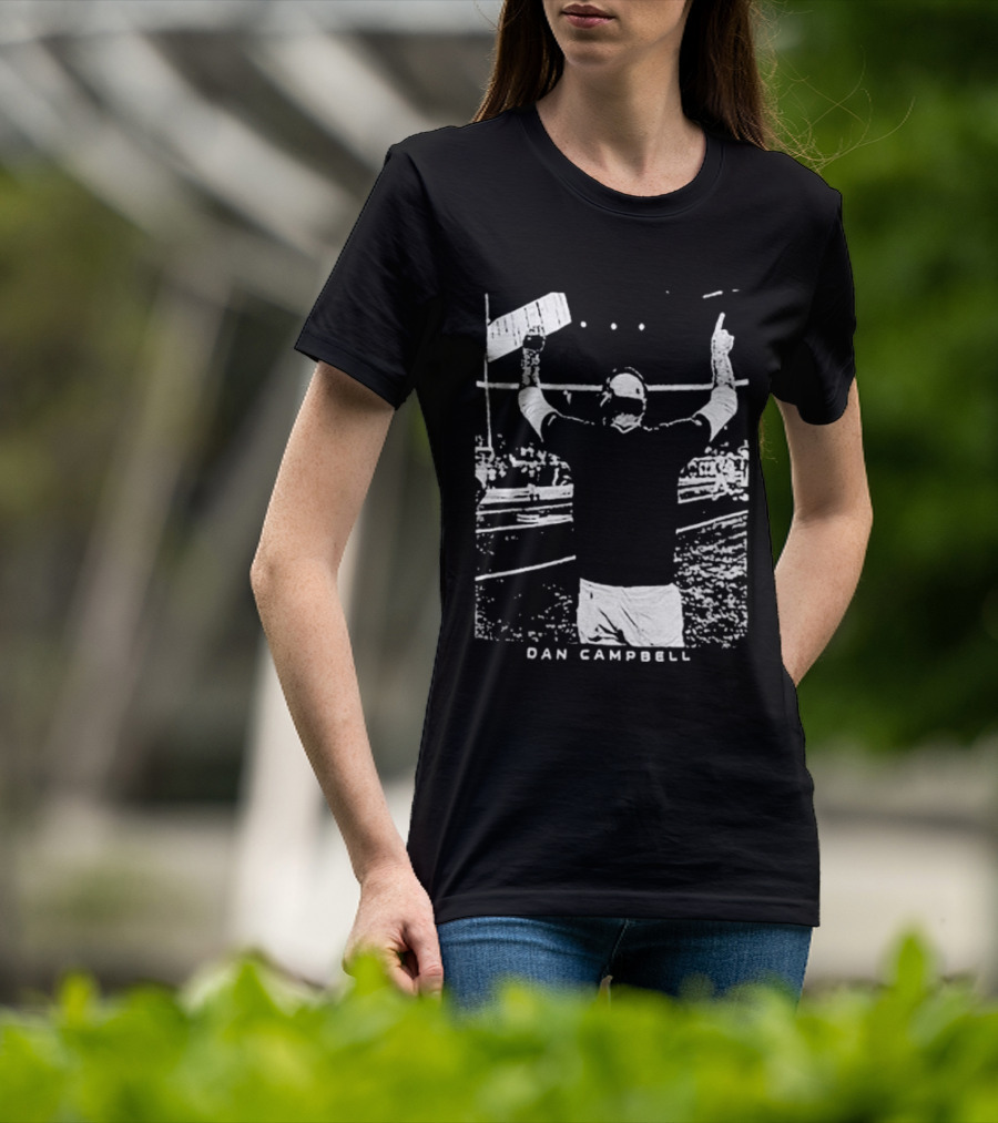 Dan Campbell Detroit Lions Celebratory Gesture Majestic Threads T-Shirt