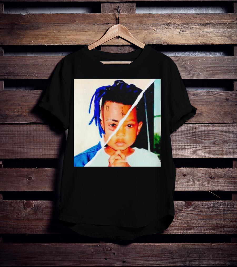 XXXTentacion Rapper Childhood And Adult Portrait Fusion T-Shirt