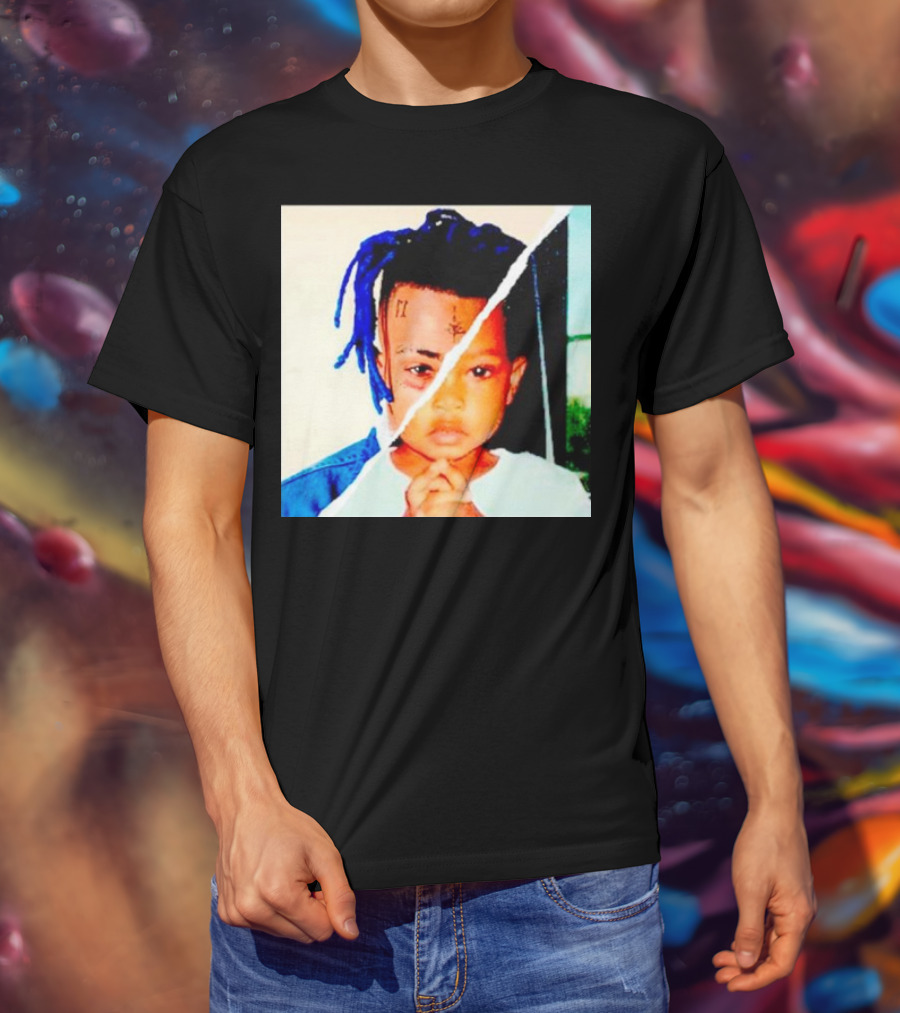 XXXTentacion Rapper Childhood And Adult Portrait Fusion T-Shirt