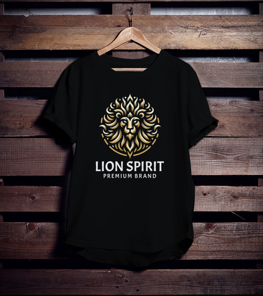 Lion Spirit Premium Brand Golden Flame T-Shirt