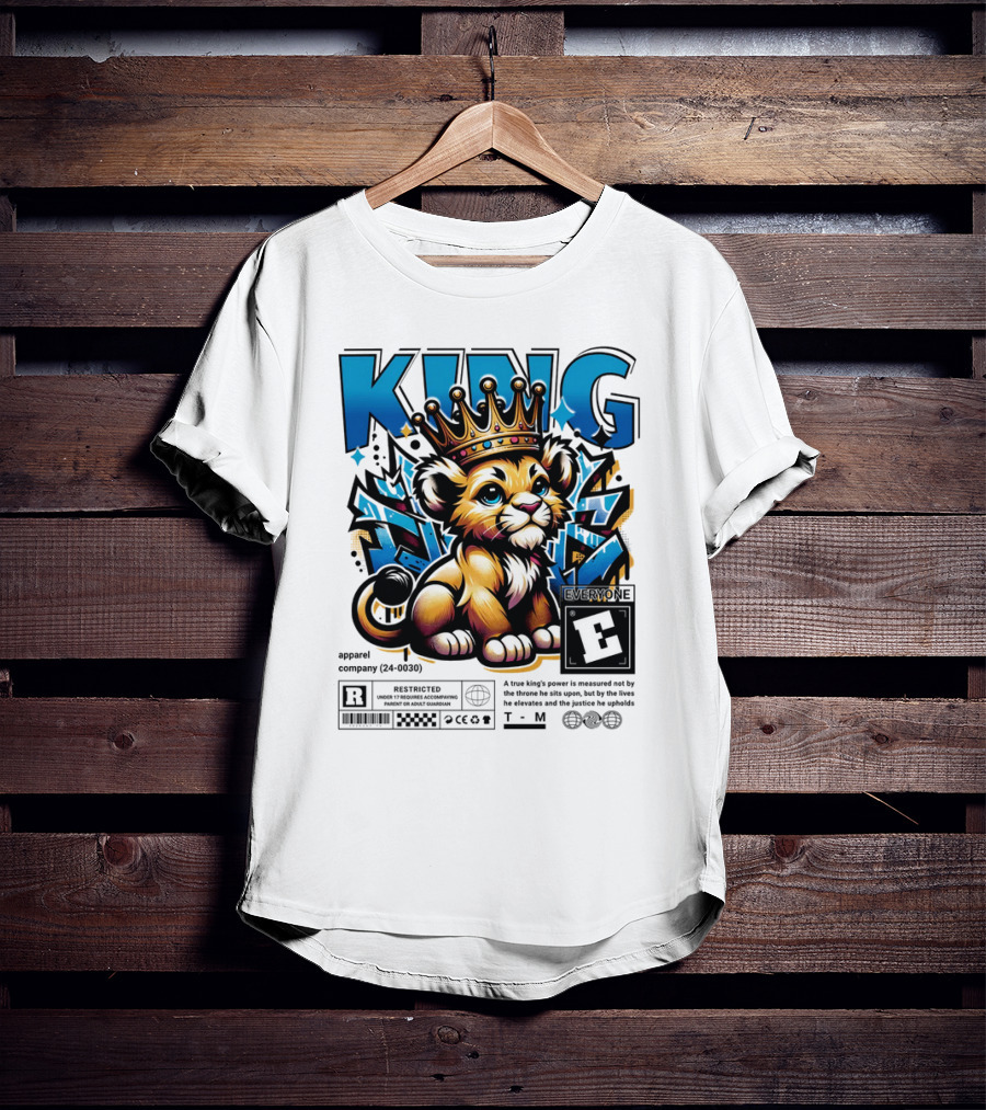 KING Apparel E Meme True Power Youthful Lion With Crown T-Shirt