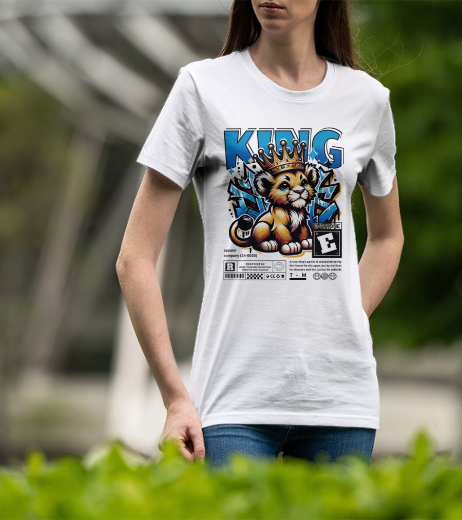 KING Apparel E Meme True Power Youthful Lion With Crown T-Shirt