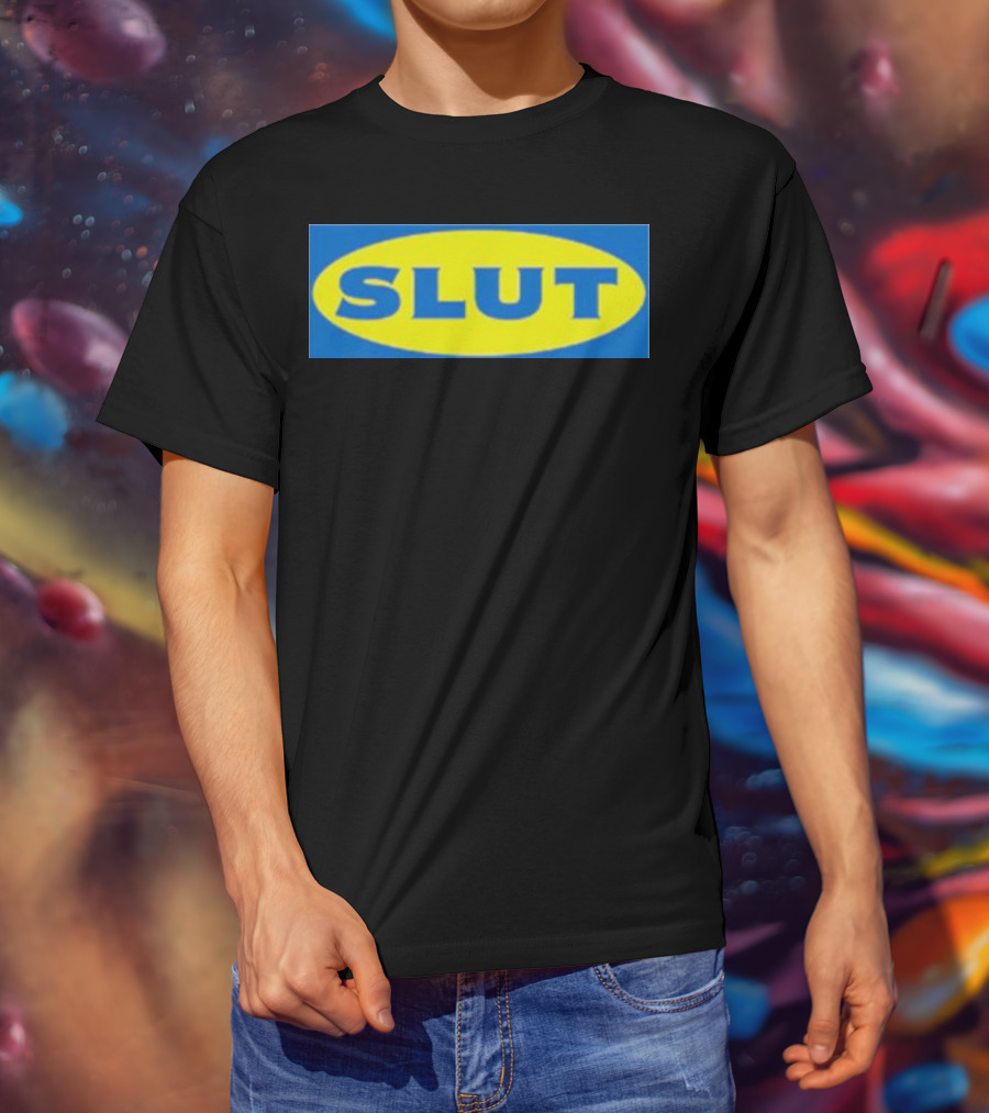 SLUT Parody Of Swedish Iconic Branding T-Shirt