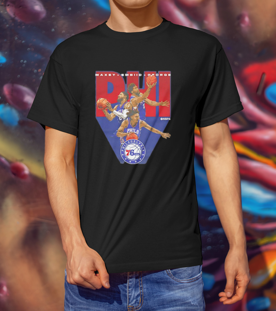 Maxey Embiid George PHI Philadelphia 76ers NBA Players T-Shirt