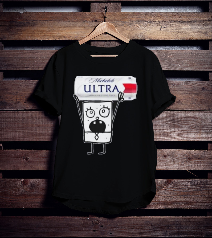 Doodlebob Michelob Ultra Holding Beer Can T-Shirt