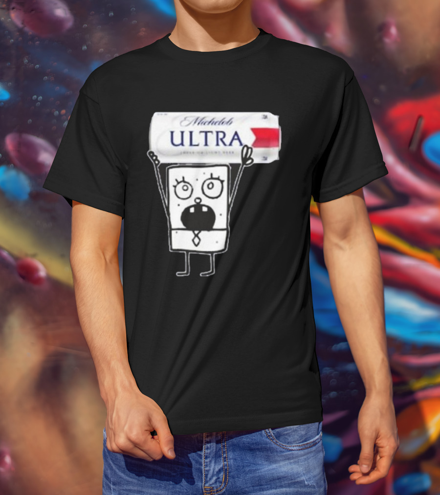 Doodlebob Michelob Ultra Holding Beer Can T-Shirt
