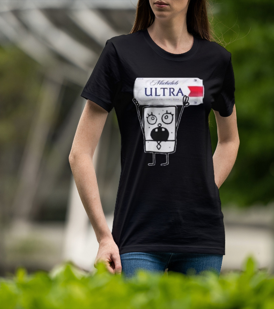 Doodlebob Michelob Ultra Holding Beer Can T-Shirt
