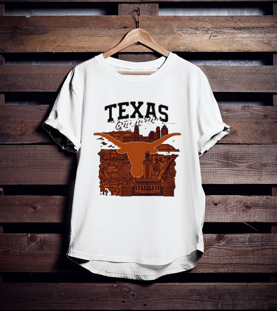 Texas Longhorns Burnt Orange City Skyline T-Shirt
