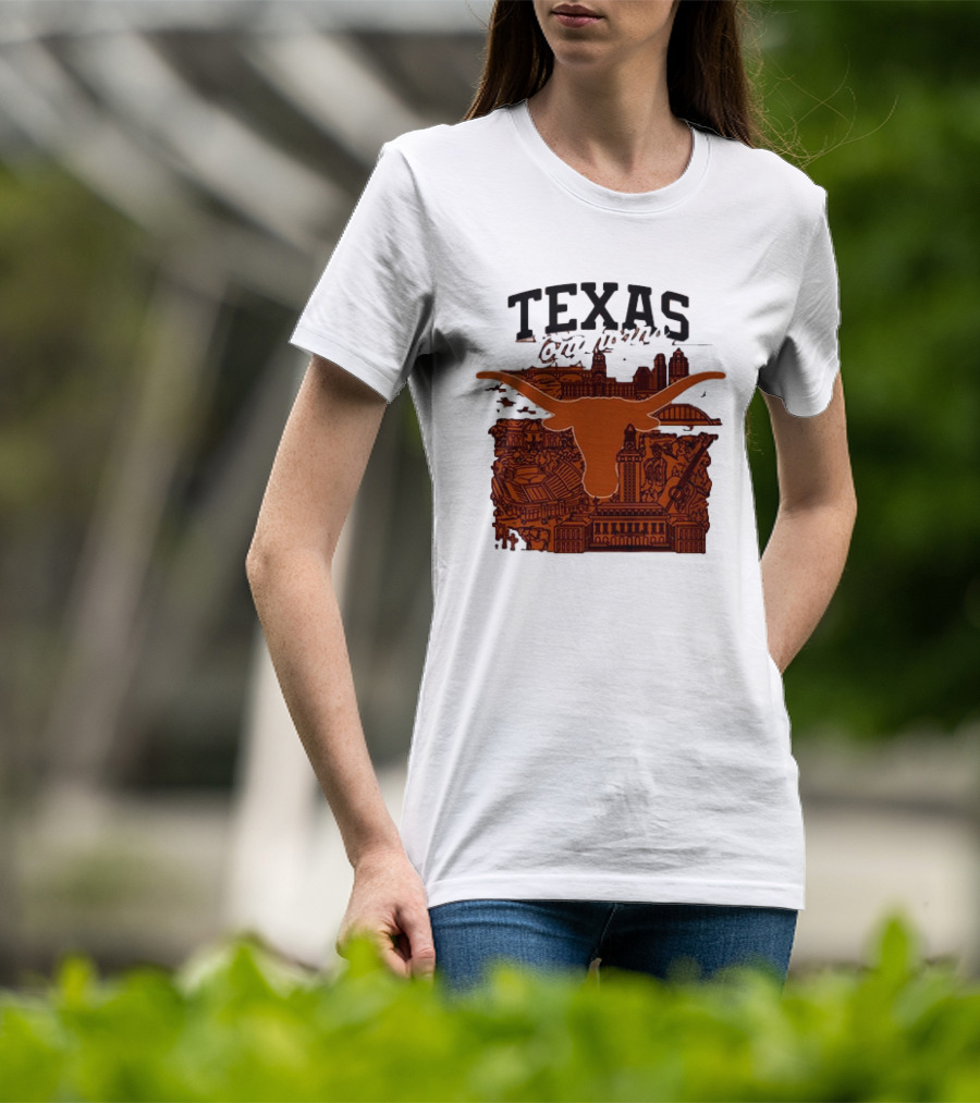 Texas Longhorns Burnt Orange City Skyline T-Shirt