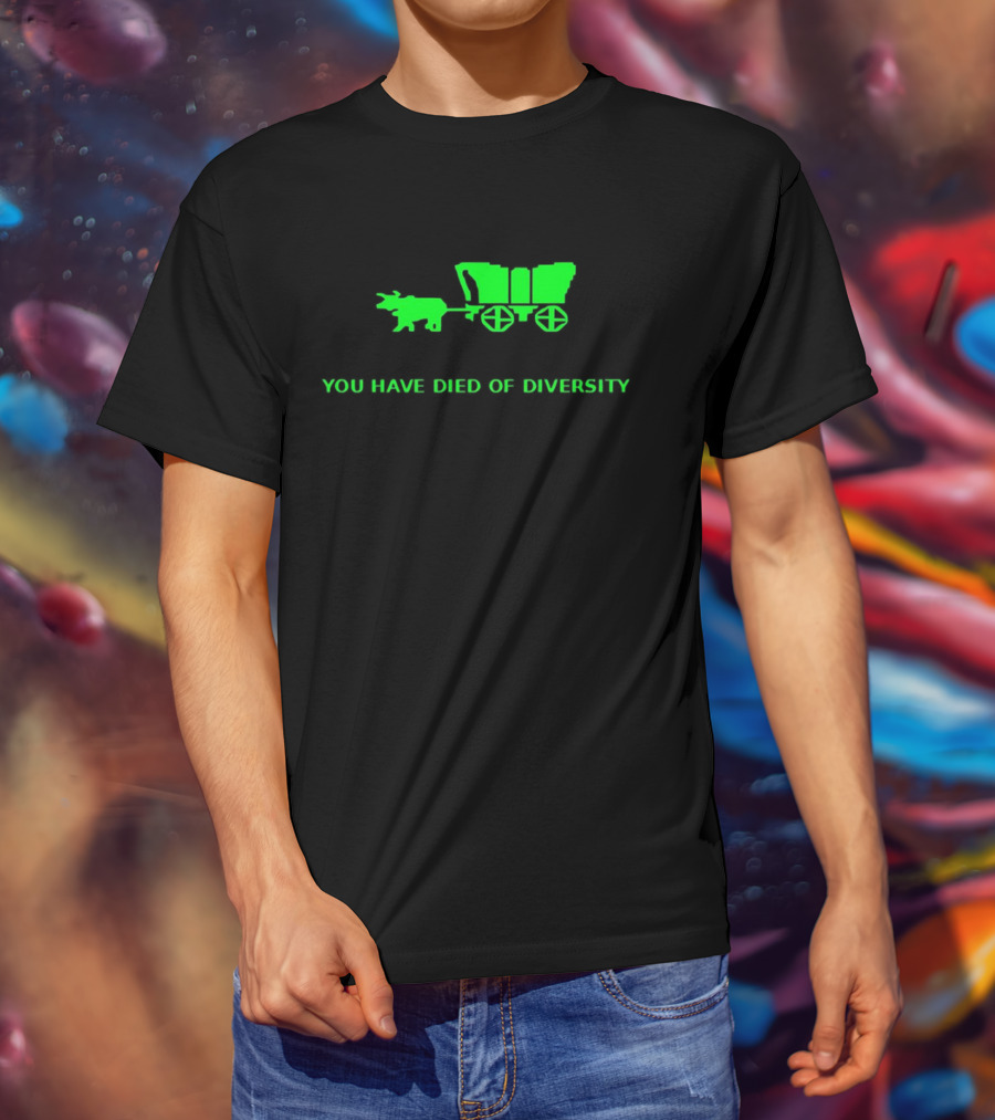You Have Died Of Diversity Oregon Trail Pixel T-Shirt