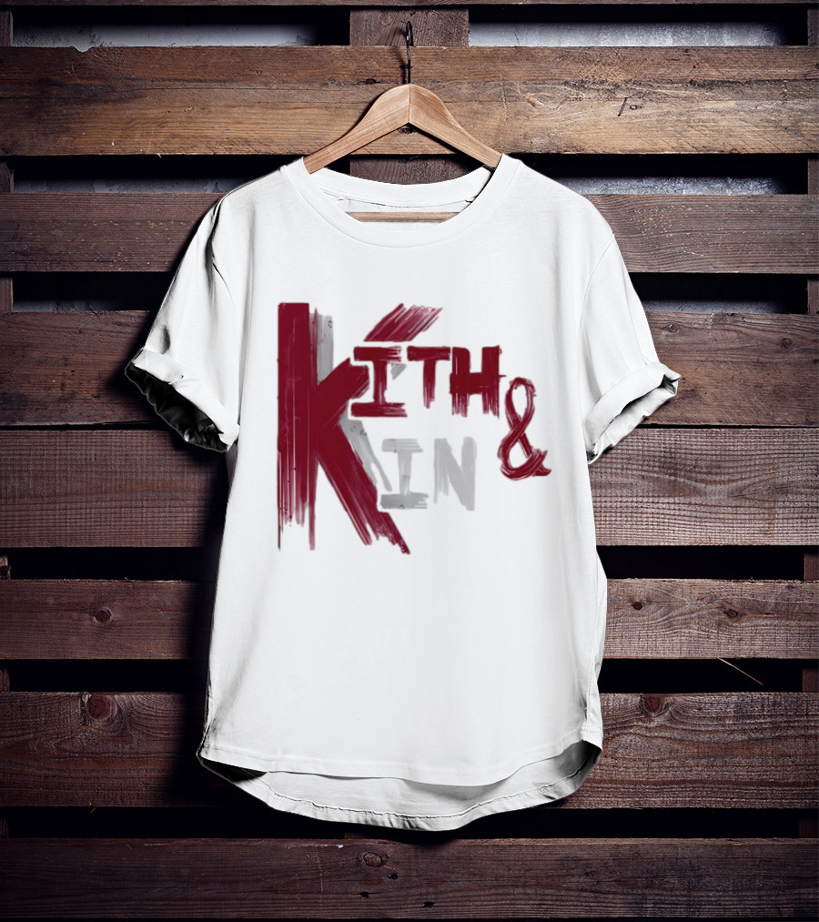 Kith And Kin Bold Red And Gray Text T-Shirt