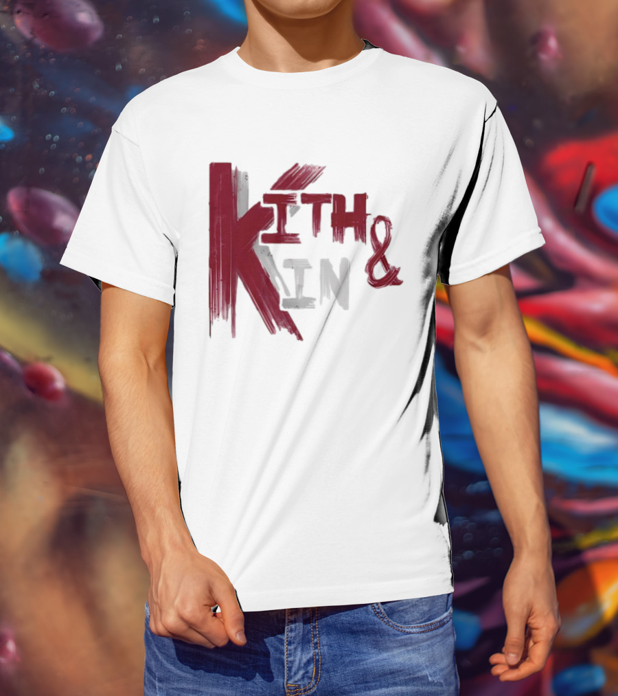 Kith And Kin Bold Red And Gray Text T-Shirt