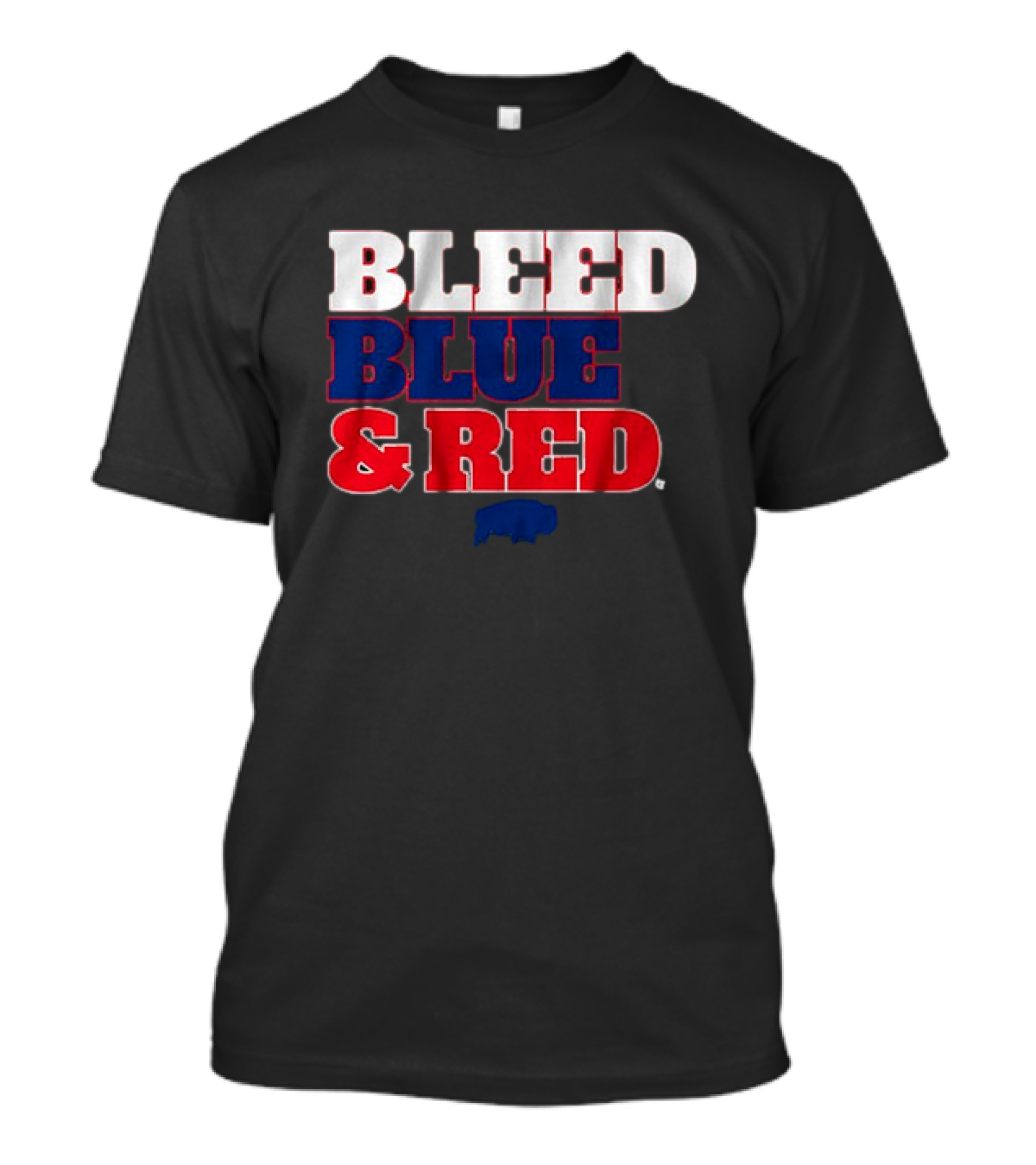 Buffalo Football Bleed Blue And Red Team Spirit T-Shirt