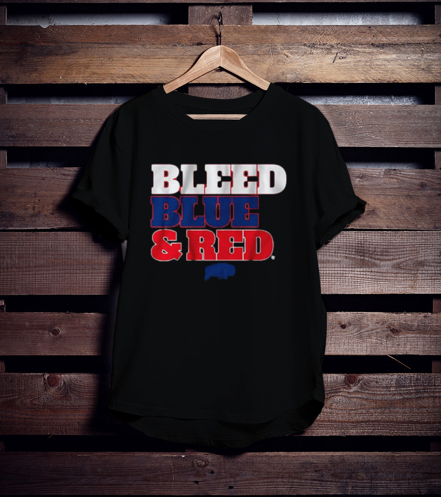 Buffalo Football Bleed Blue And Red Team Spirit T-Shirt