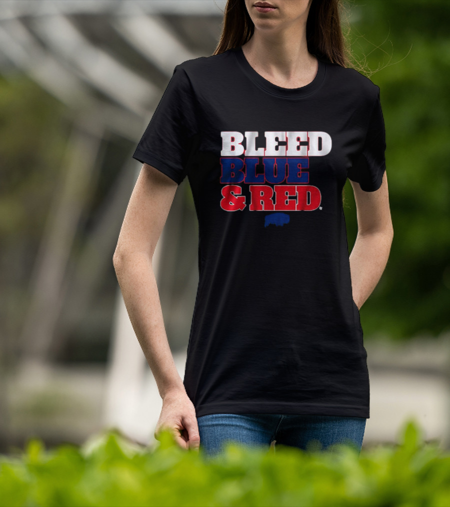 Buffalo Football Bleed Blue And Red Team Spirit T-Shirt