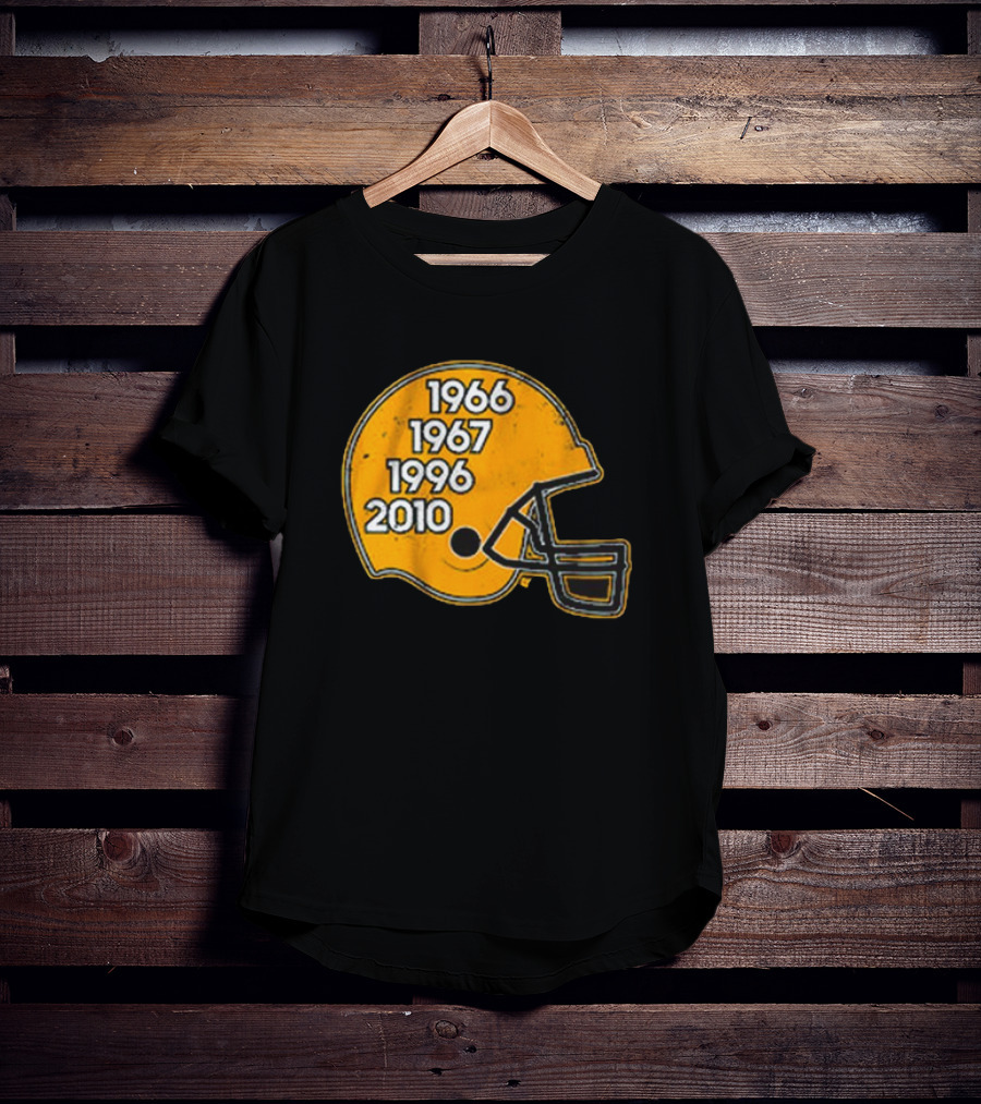 Green Bay Glory Years Helmet 1966 1967 1996 2010 Football T-Shirt