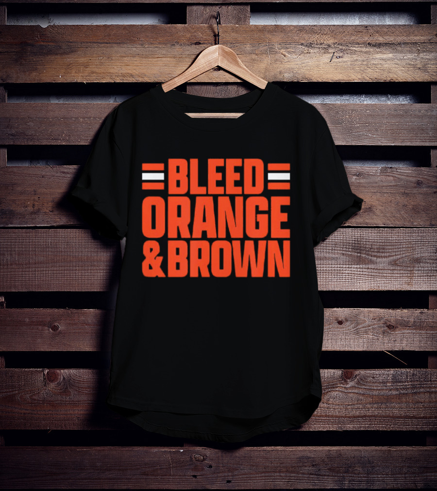 Bleed Orange And Brown Cleveland Browns T-Shirt