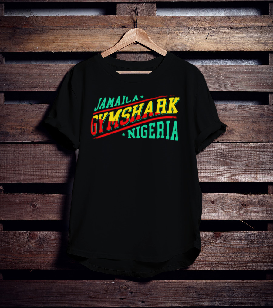 Jamaica Gymshark Nigeria Retro Styled Text T-Shirt