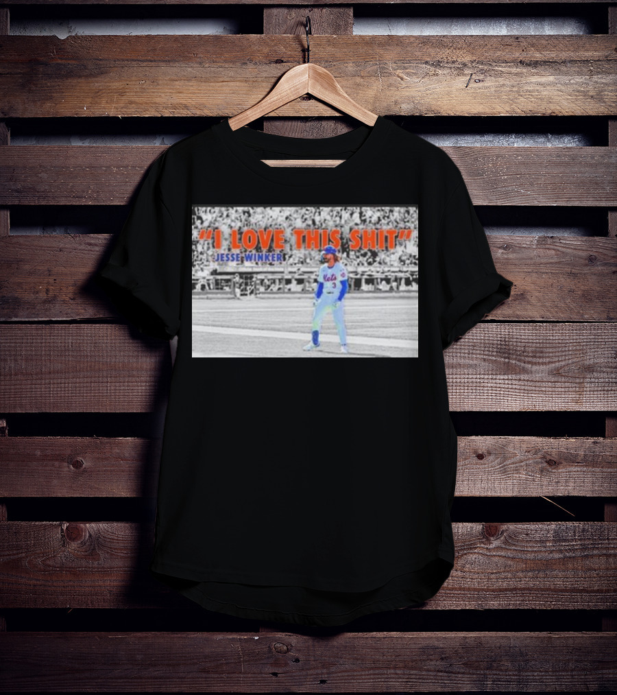 Jesse Winker New York Mets I Love This Shit Stadium Background T-Shirt